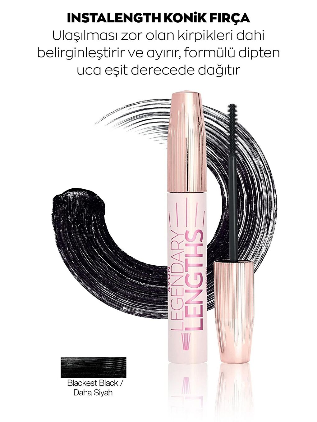 AVON Renksiz Legendary Lengths Hacim ve Uzunluk Veren Siyah Maskara 10 ml 3'lü Set - 2