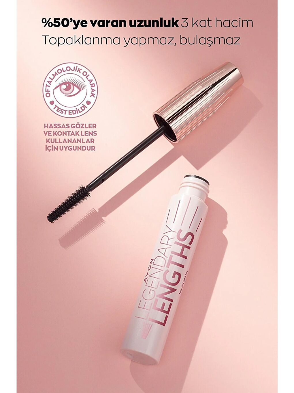 AVON Renksiz Legendary Lengths Hacim ve Uzunluk Veren Siyah Maskara 10 ml 3'lü Set - 3