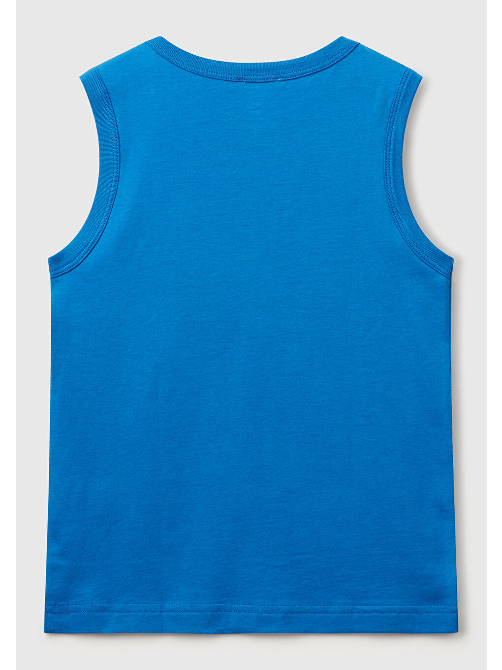 Erkek Çocuk Saks Mavi Benetton Logo Baskılı Atlet-1