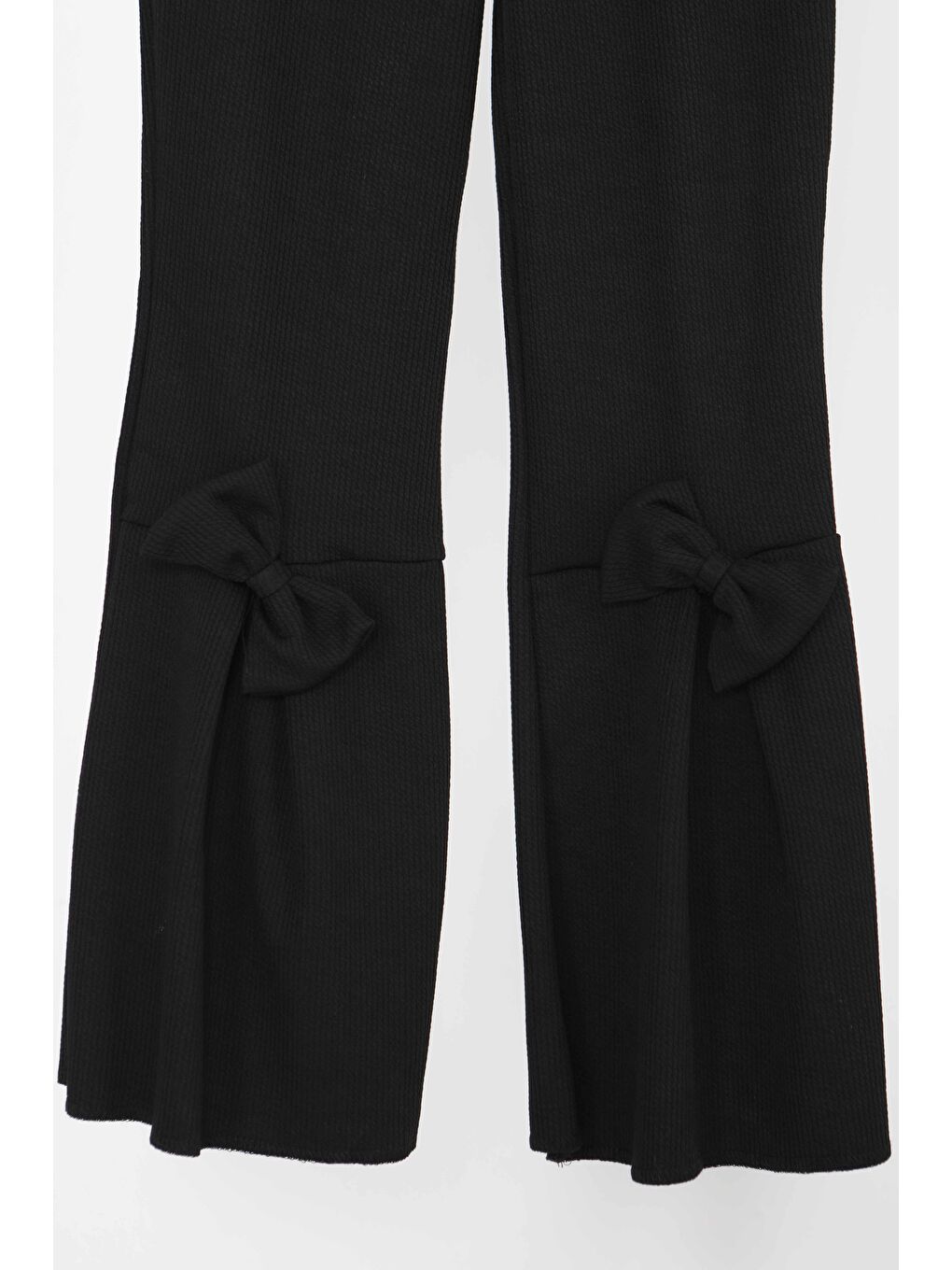 Kız Çocuk Siyah Fiyonklu Tayt - 27376-1