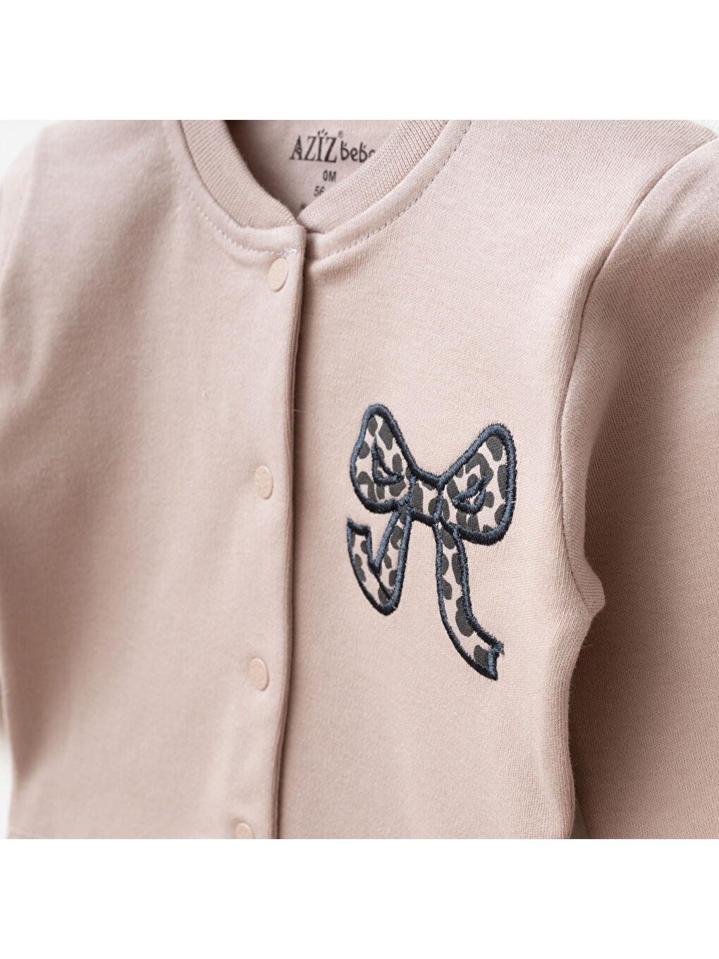 Bej Kız Bebek Nakışlı 5' Li Hastane Çıkış Seti 0 Ay - 3 Ay-2