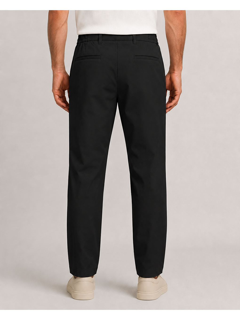 Erkek Beli Lastikli Comfort Fit Pantolon Siyah 0170ddngr-3
