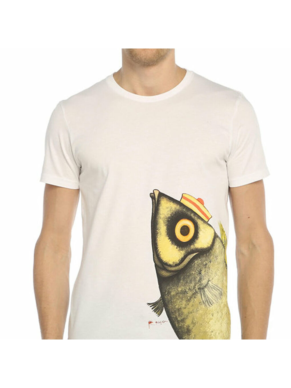 Beyaz Pistachio Erkek Tişört-6