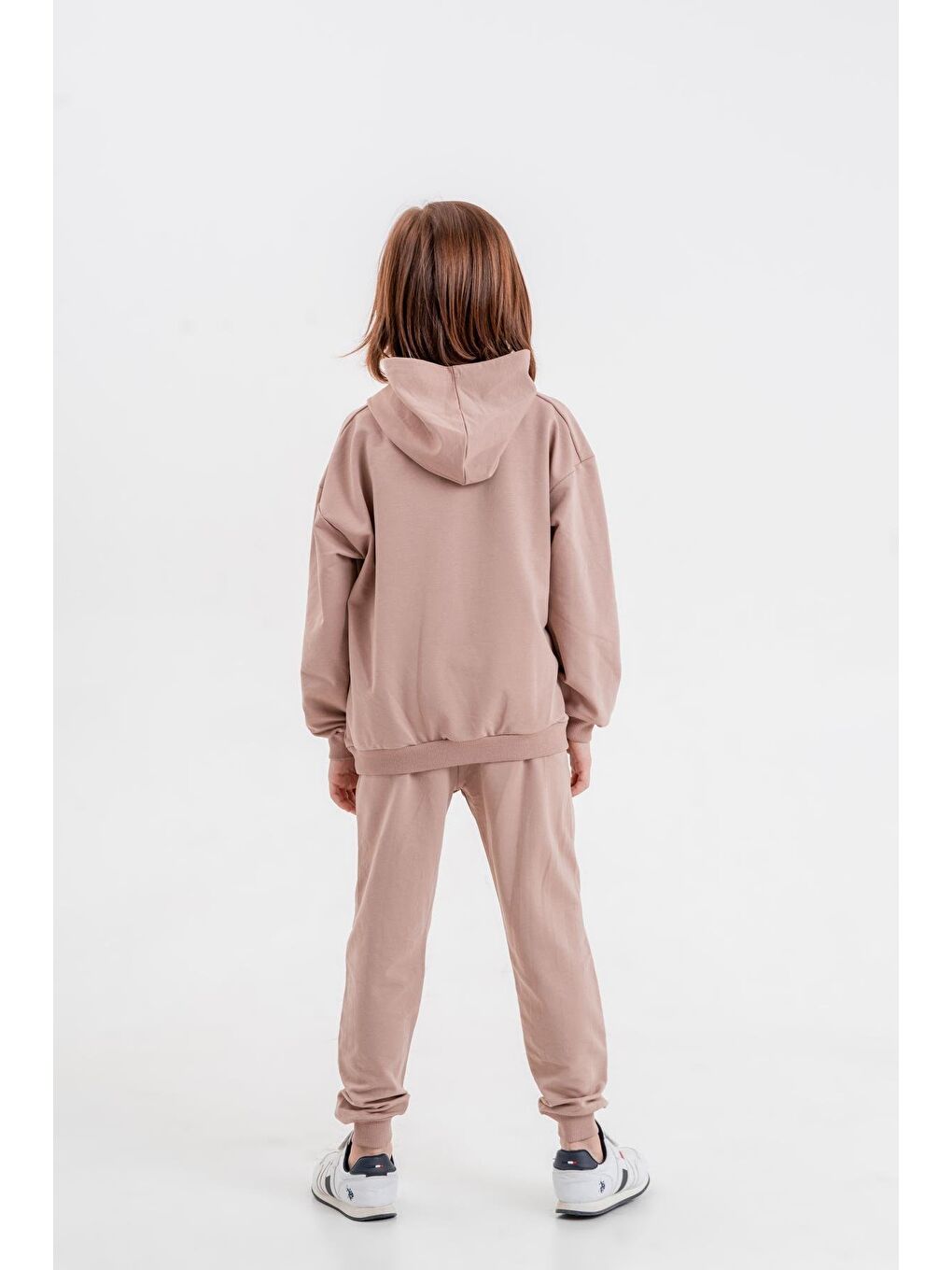 Mışıl Kids Pembe Basic Kapüşonlu Sweatshirt Eşofman Takımı - 3