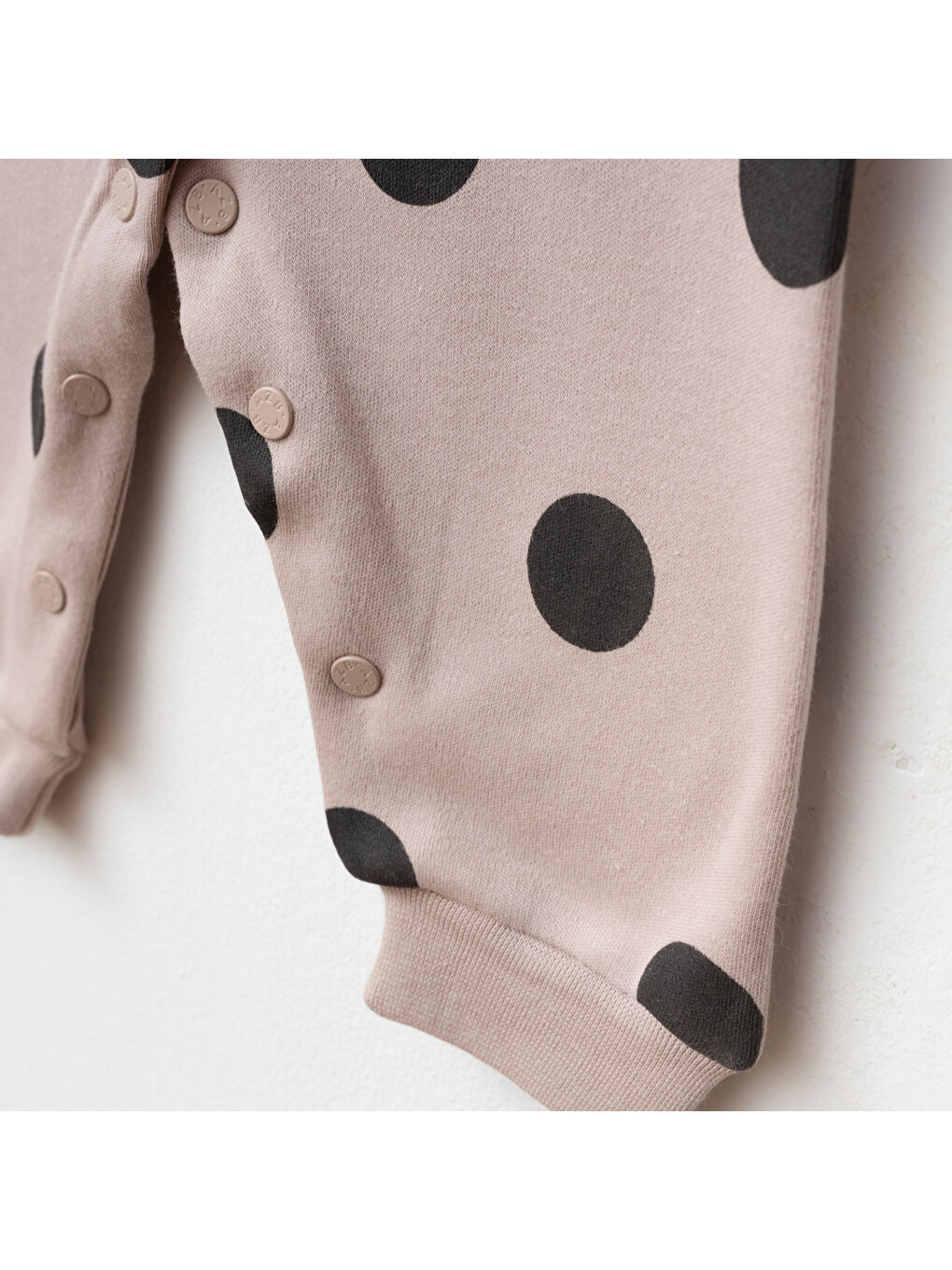 Bej Kız Bebek Çıtçıtlı Fiyonk Nakişli %100 Pamuk Tulum 0 Ay 6 Ay-2