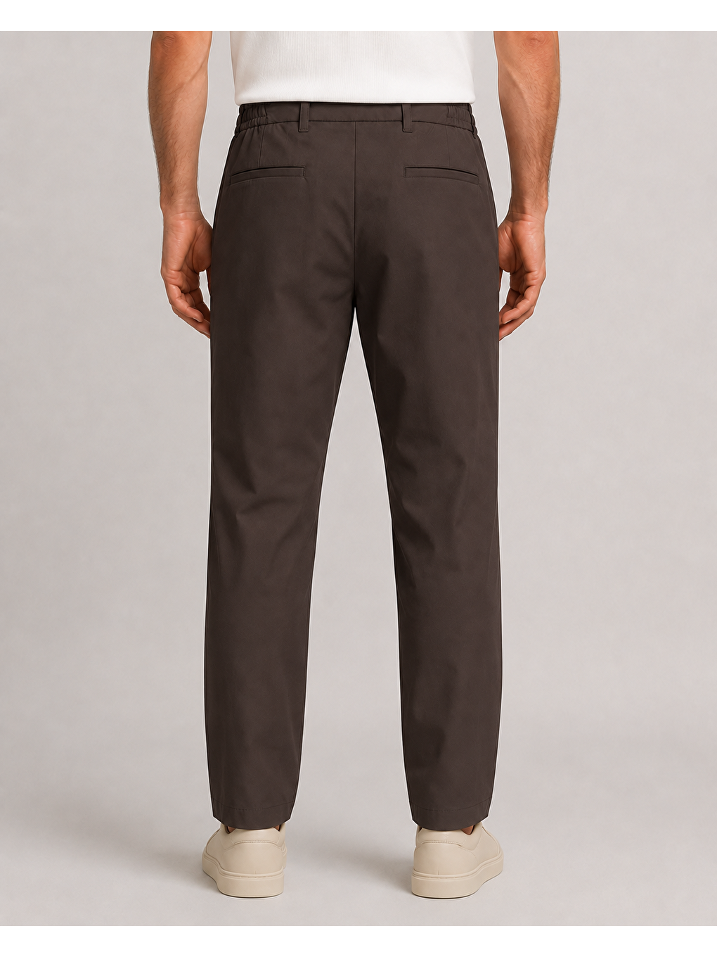 Erkek Beli Lastikli Comfort Fit Pantolon Kahverengi 0170ddngr-3