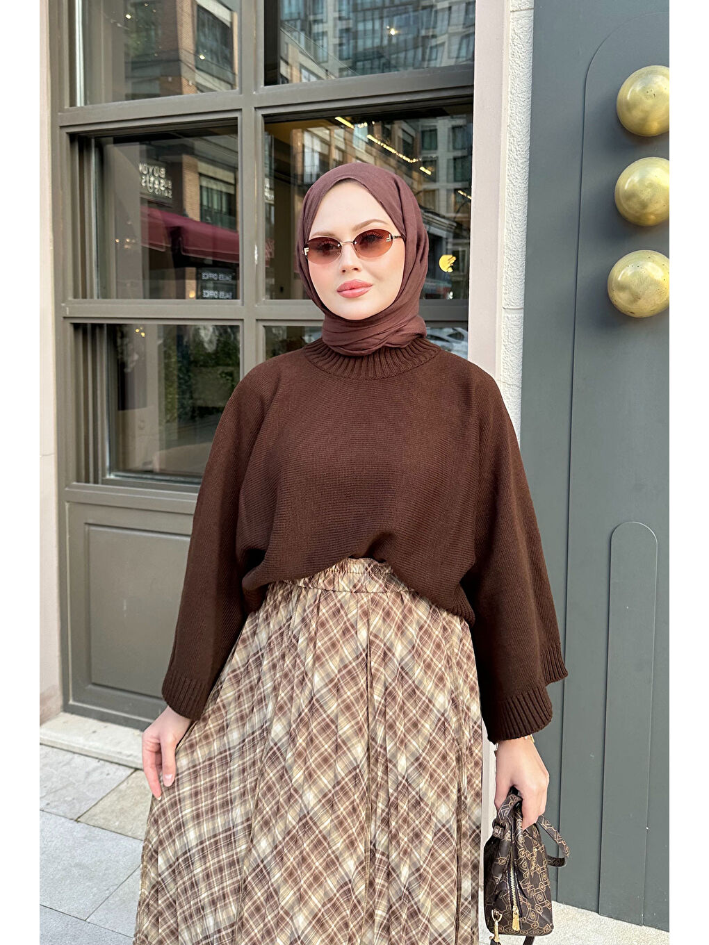 Kadın Dikiş Detay Etnik Desen Beli Lastikli Şifon Etek Yağ Yeşil-4