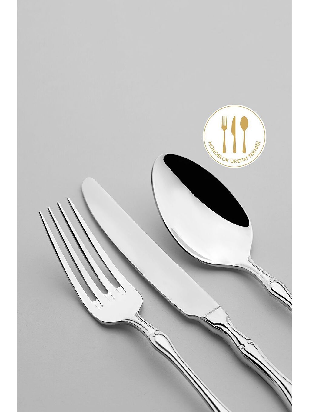 Gri Adriana Sade 12 Kişilik 84 Parça Deri Kutulu Çatal Kaşık Bıçak Takımı-4