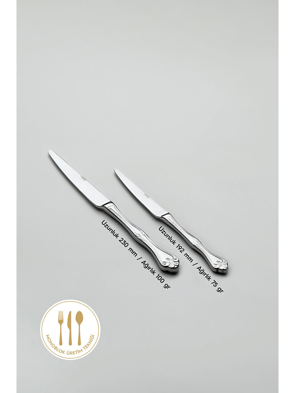 Gri Lalezar Sade 12 Kişilik 84 Parça Kutulu Çatal Kaşık Bıçak Takımı-6