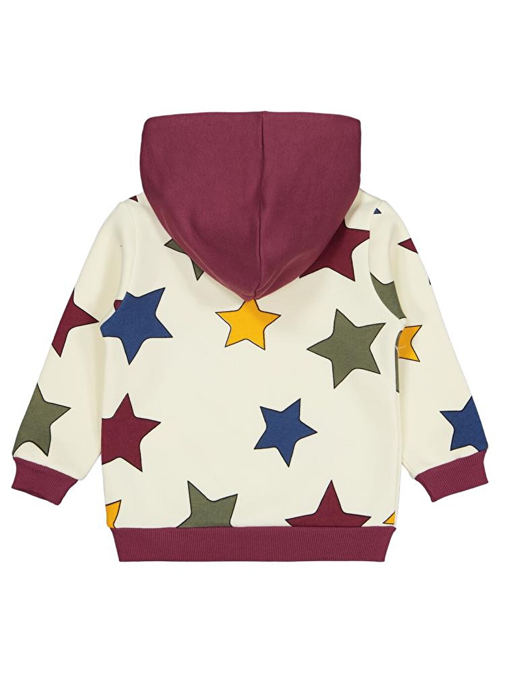 Boys Renkli Yıldız Baskılı 2-5 Yaş Sweatshirt - Bordo2-3 Yaş