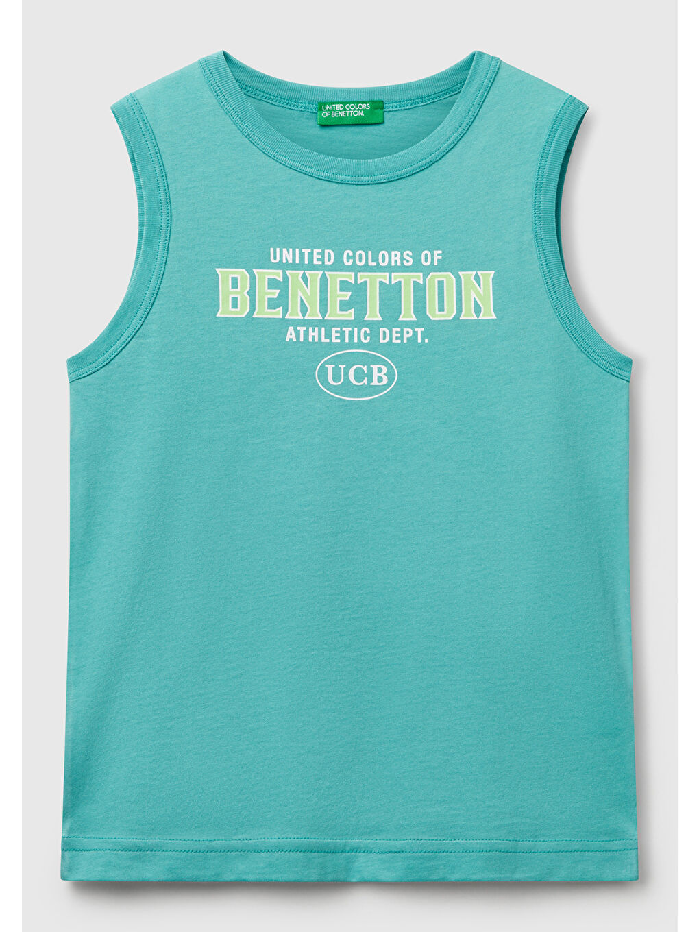 Erkek Çocuk Mint Yeşili Benetton Logo Baskılı Atlet
