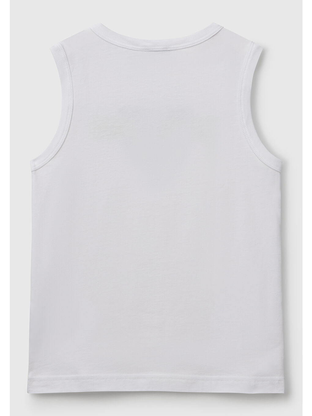 Erkek Çocuk Beyaz Benetton Logo Baskılı Atlet-1