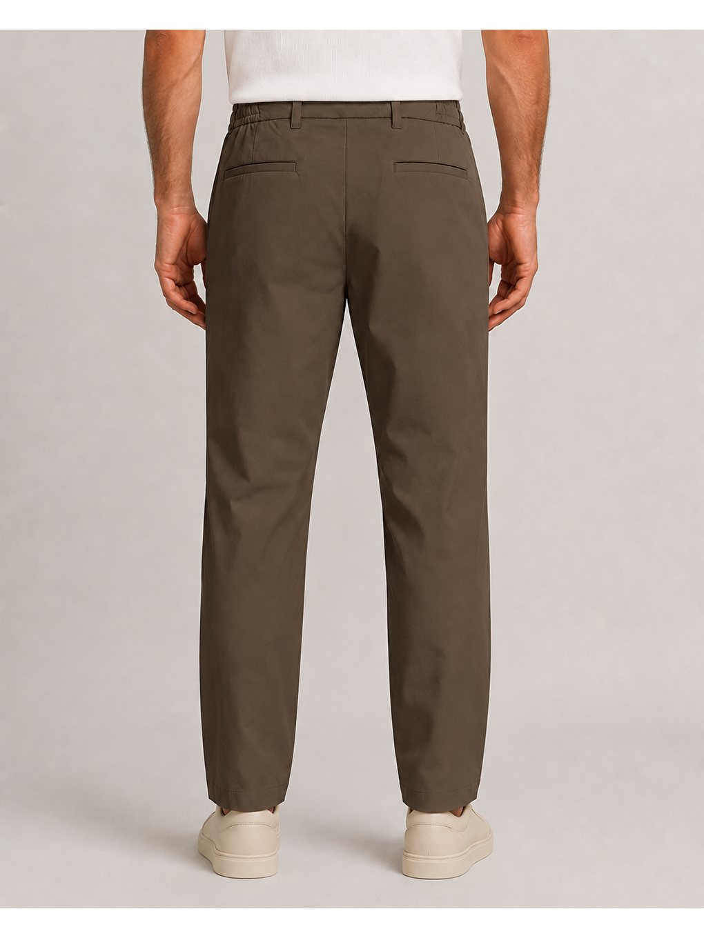 Erkek Beli Lastikli Comfort Fit Pantolon Haki 0170ddngr-3