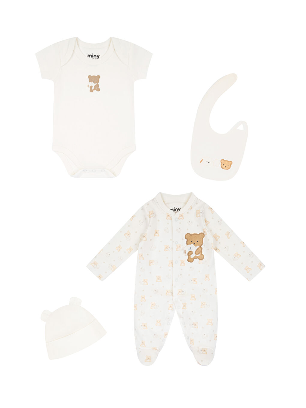 Ekru Unisex Bebek 4'lü Set