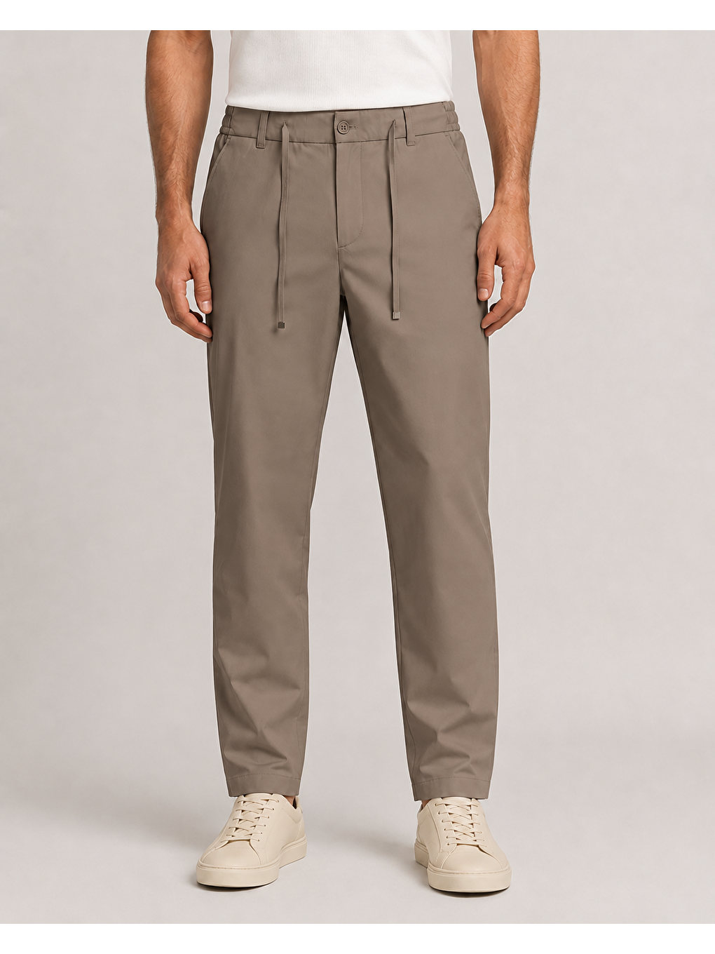 Bej Erkek Beli Lastikli Comfort Fit Pantolon Vizon 0170ddngr