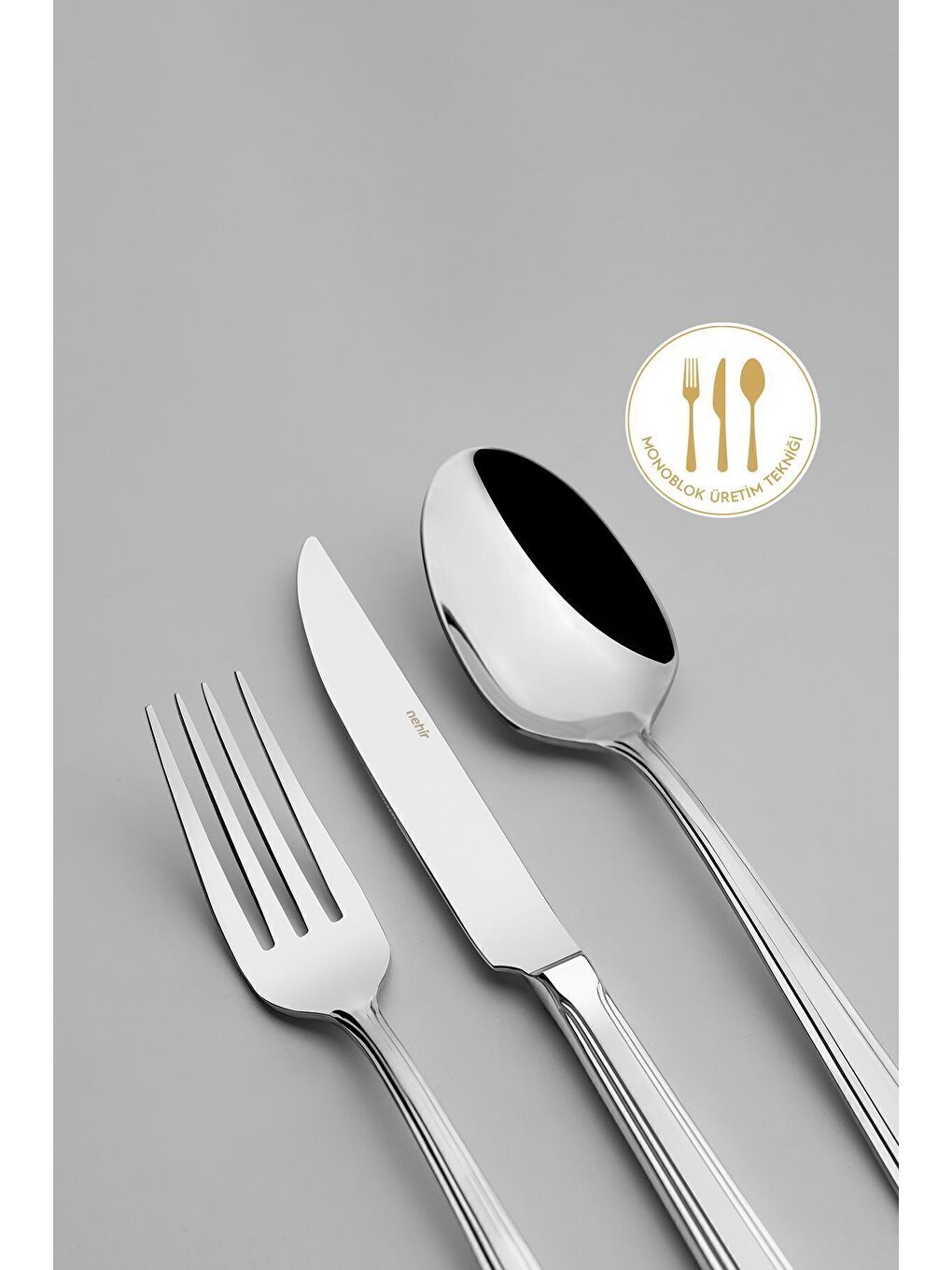 Gri Katre Sade 12 Kişilik 84 Parça Deri Kutulu Çatal Kaşık Bıçak Takımı-1