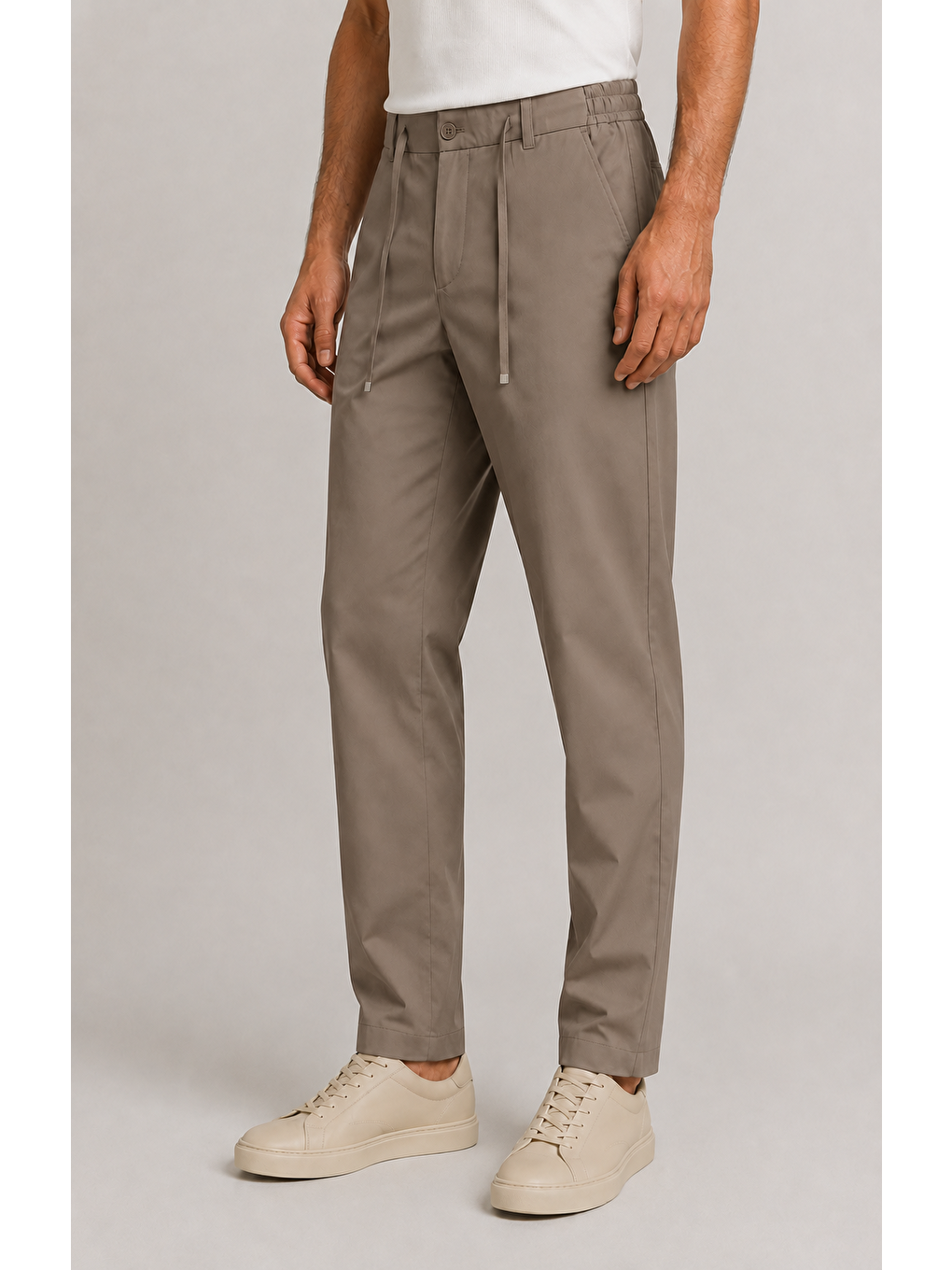 Bej Erkek Beli Lastikli Comfort Fit Pantolon Vizon 0170ddngr-2