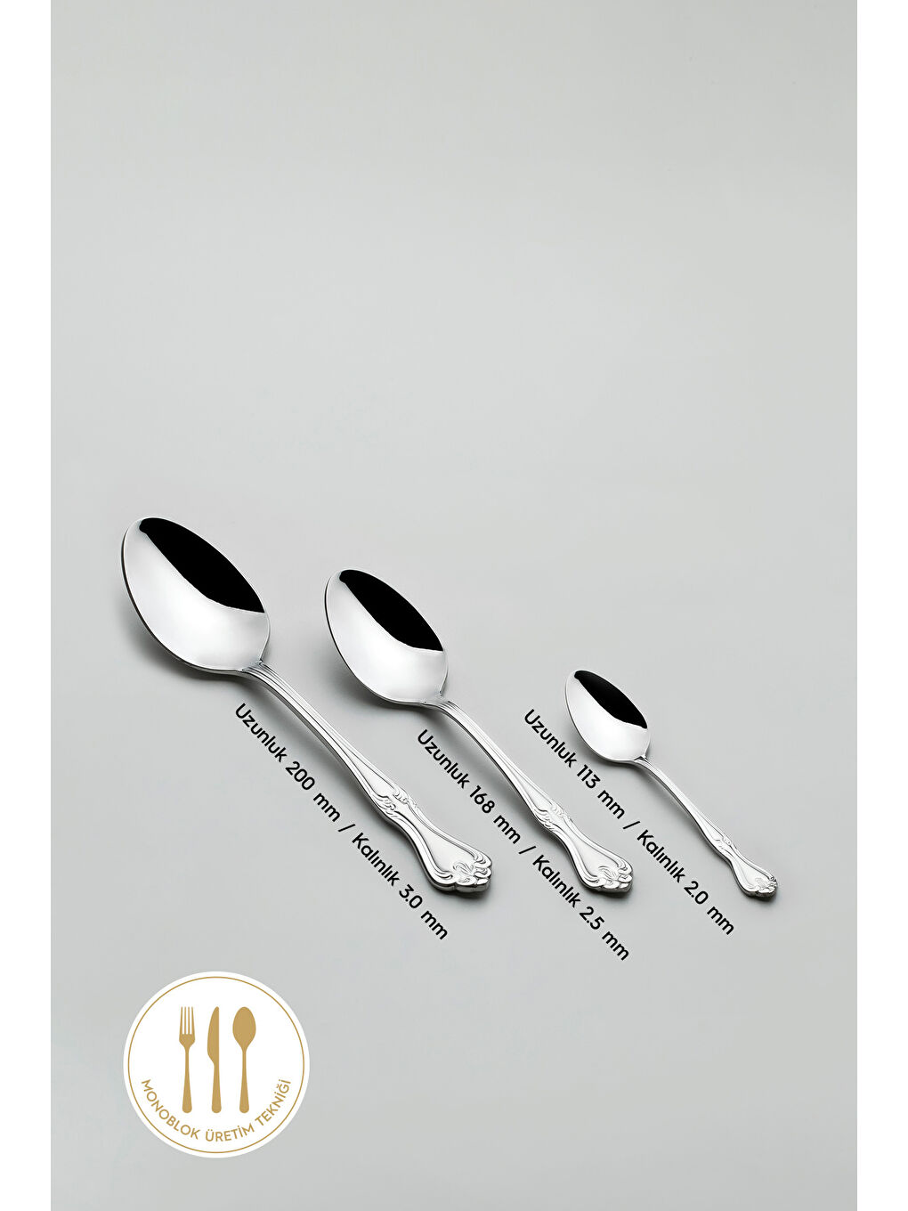 Gri Lalezar Sade 12 Kişilik 84 Parça Deri Kutulu Çatal Kaşık Bıçak Takımı-5