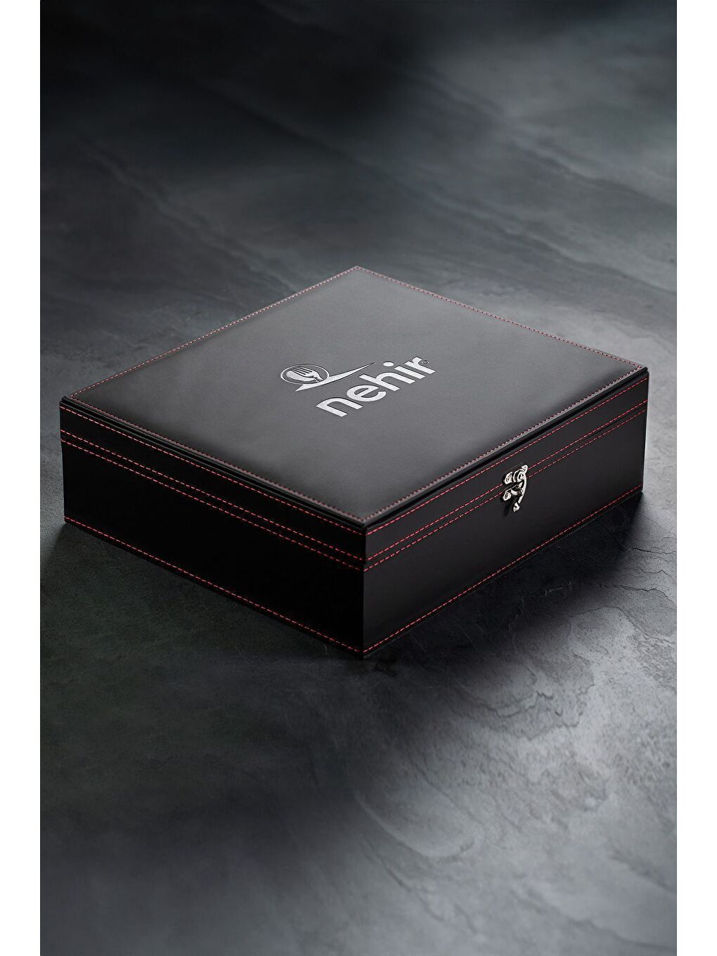 Gri Deniz Sade 12 Kişilik 84 Parça Deri Kutulu Çatal Kaşık Bıçak Takımı-7