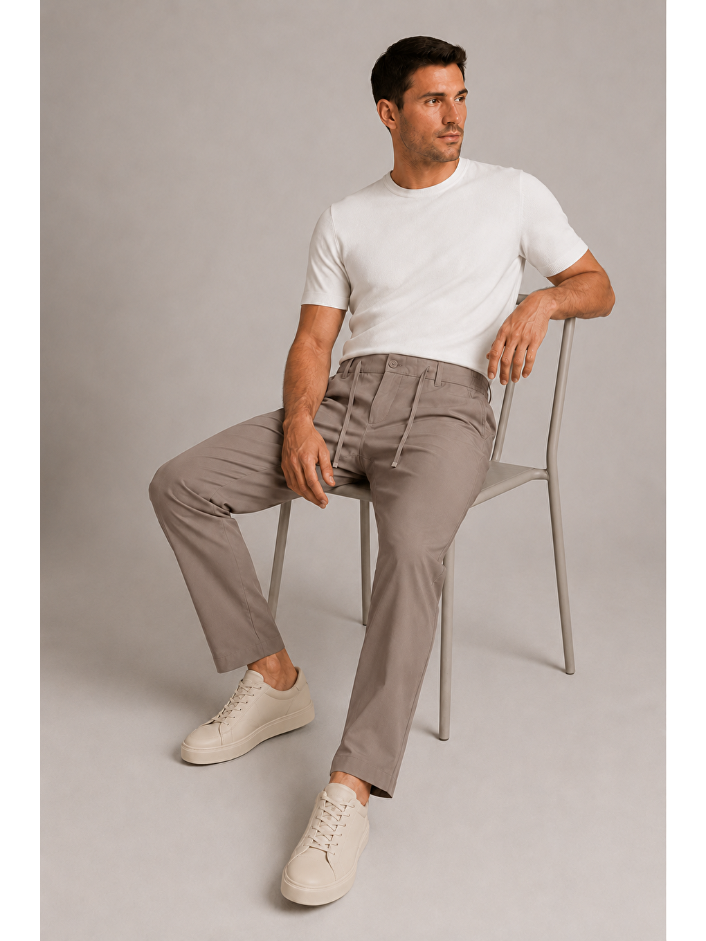 Bej Erkek Beli Lastikli Comfort Fit Pantolon Vizon 0170ddngr-6