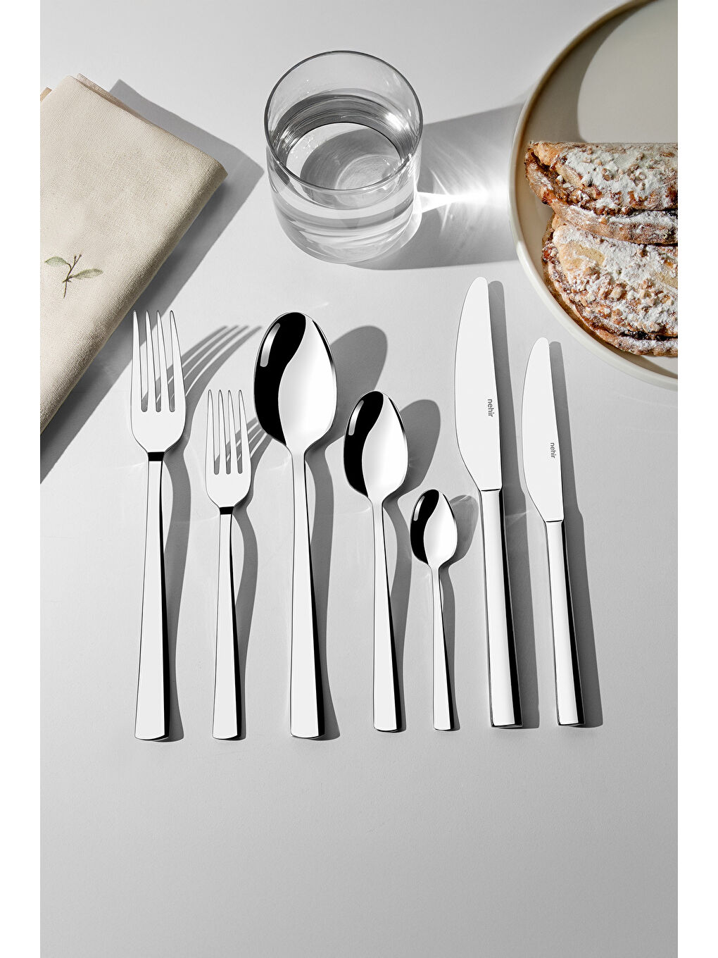 Gri Deniz Sade 12 Kişilik 84 Parça Kutulu Çatal Kaşık Bıçak Takımı