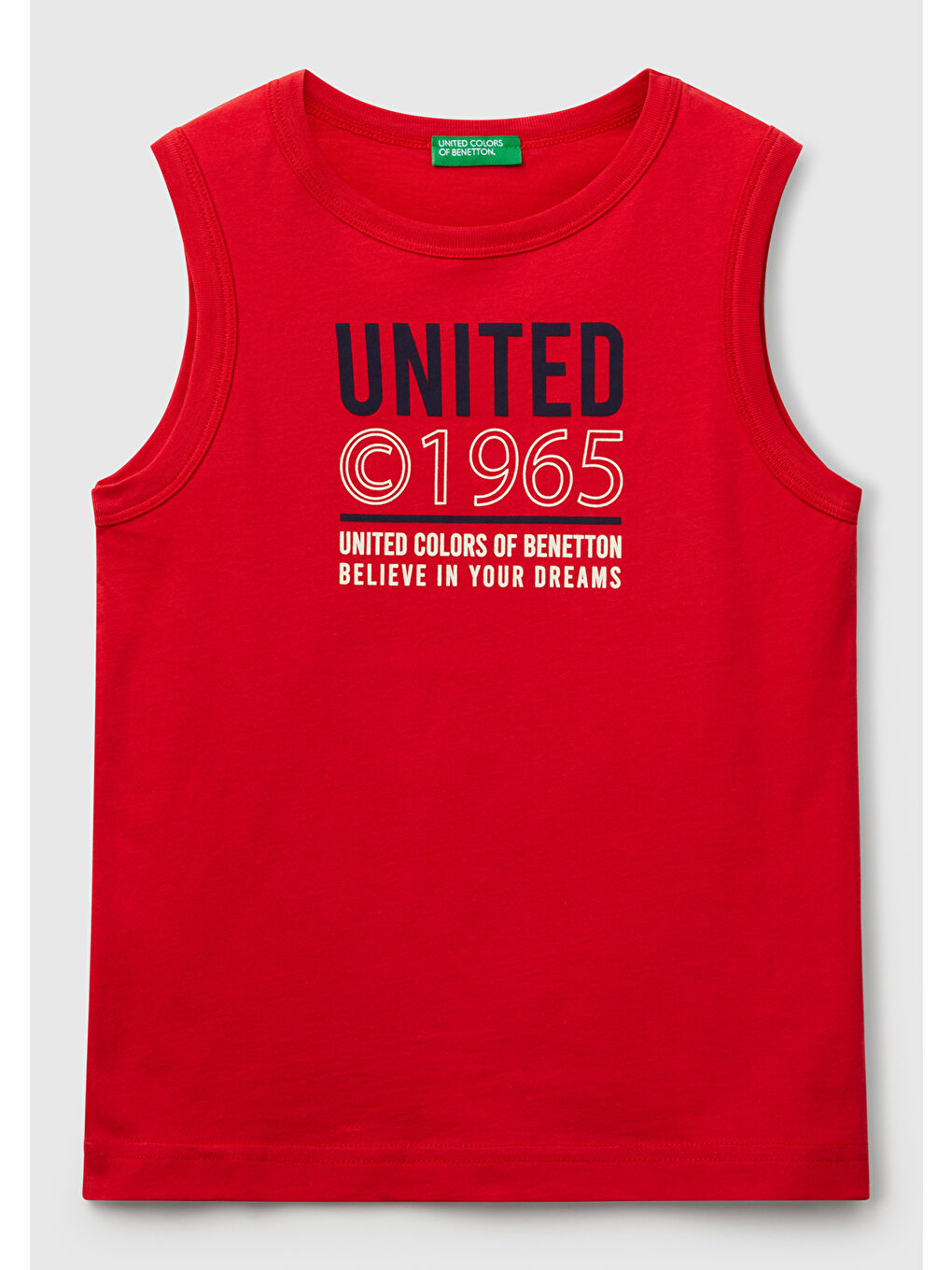 Erkek Çocuk Kırmızı Benetton Logo Baskılı Atlet