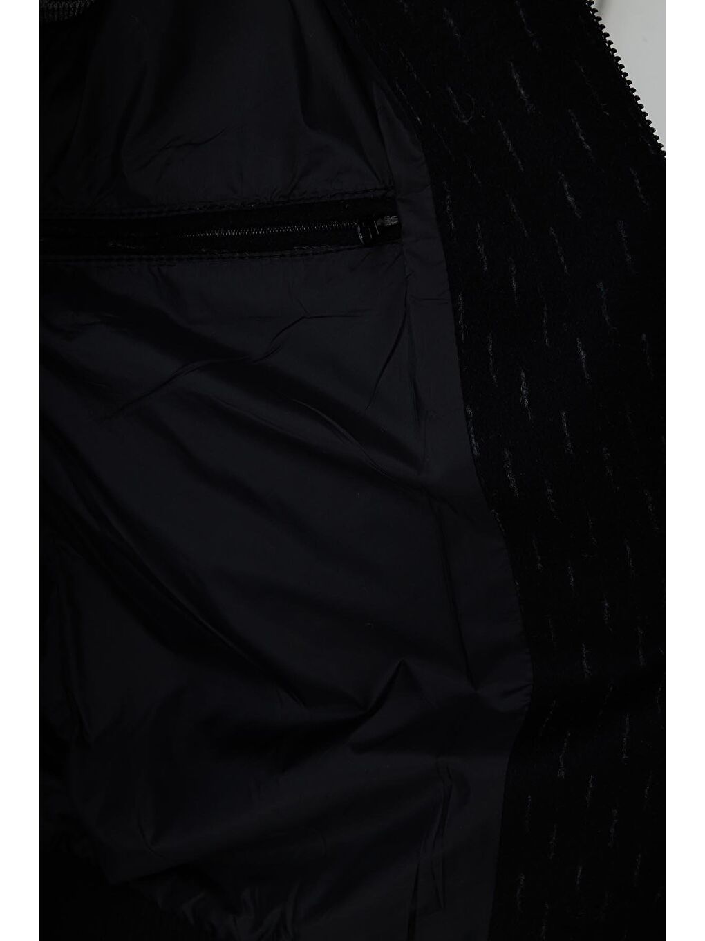 Erkek Fermuarlı Dik Yaka Klasik Mont – Siyah-2