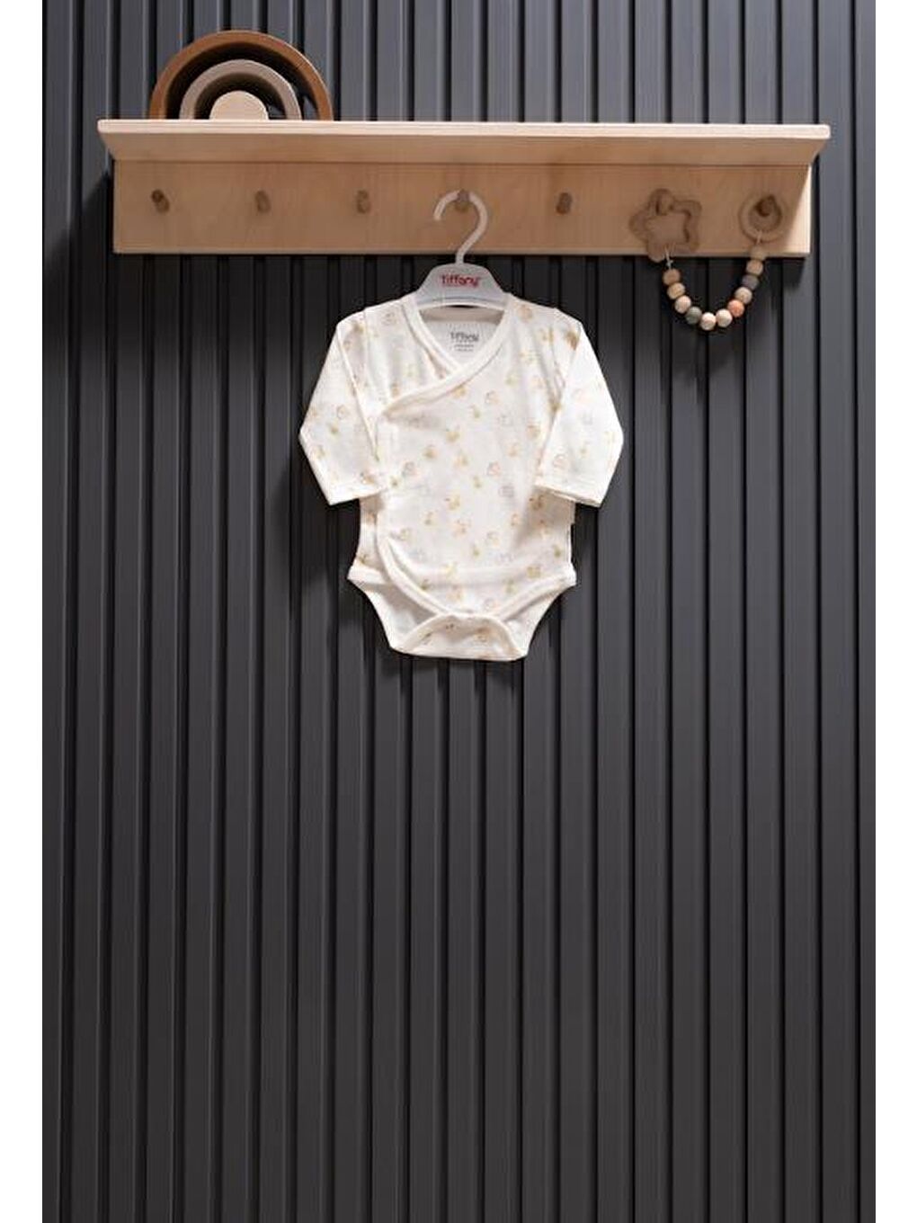 Ekru Pear Jakarlı Theme Kruvaze Badi 0-3/9-12 Ay