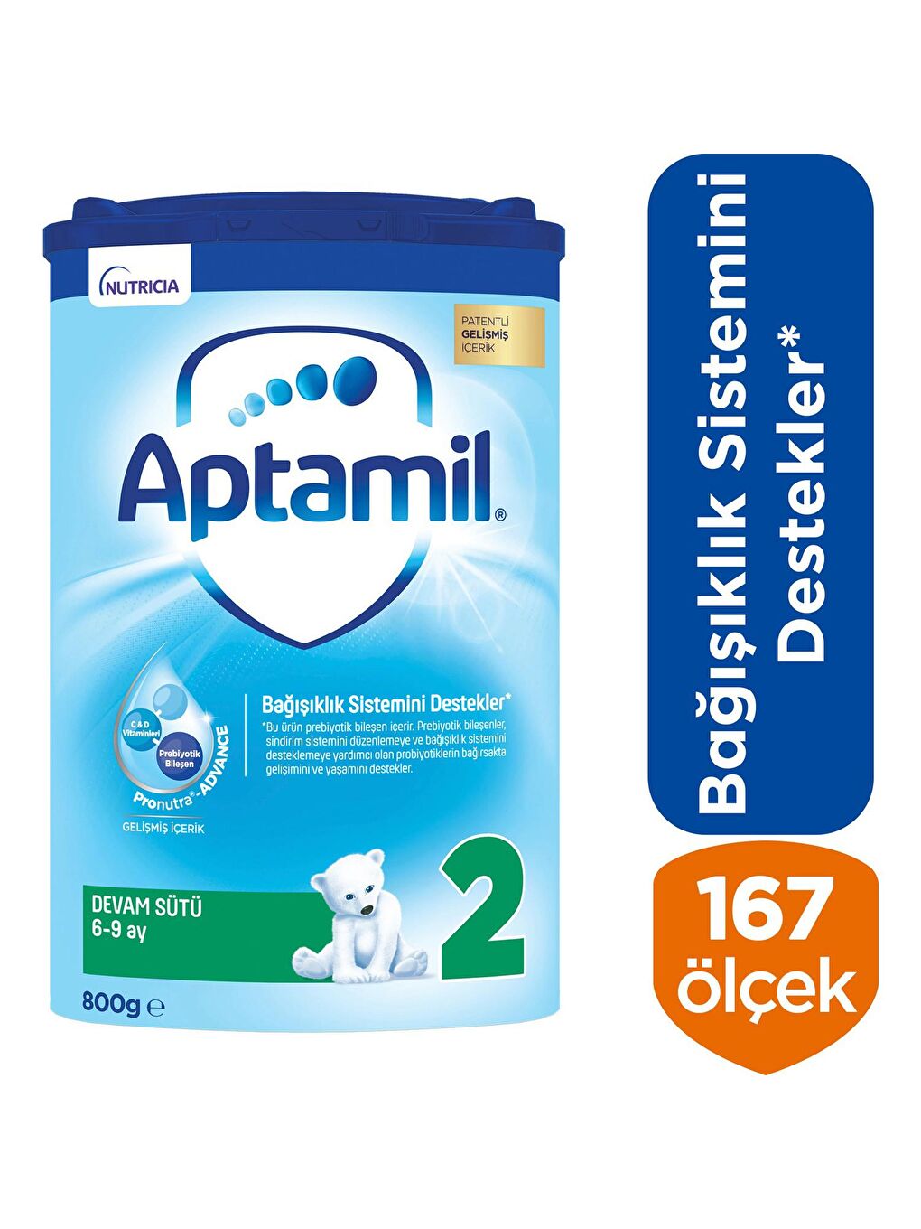 Aptamil Renksiz 2 Devam Sütü 800 g  6-9 Ay Akıllı Kutu - 1