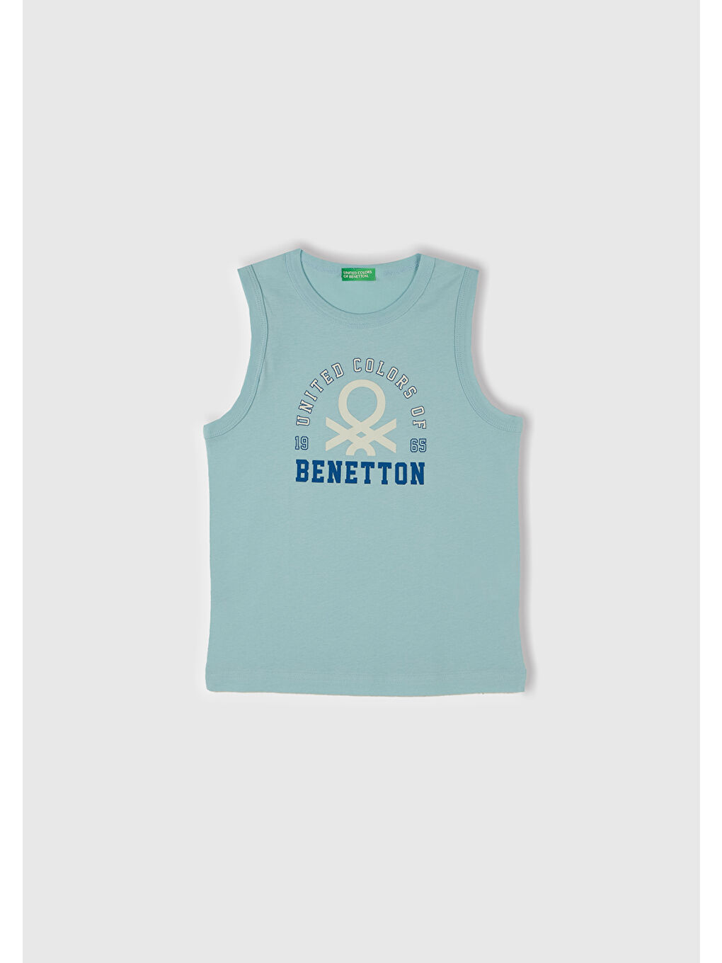 Erkek Çocuk Turkuaz Benetton Logo Baskılı Atlet