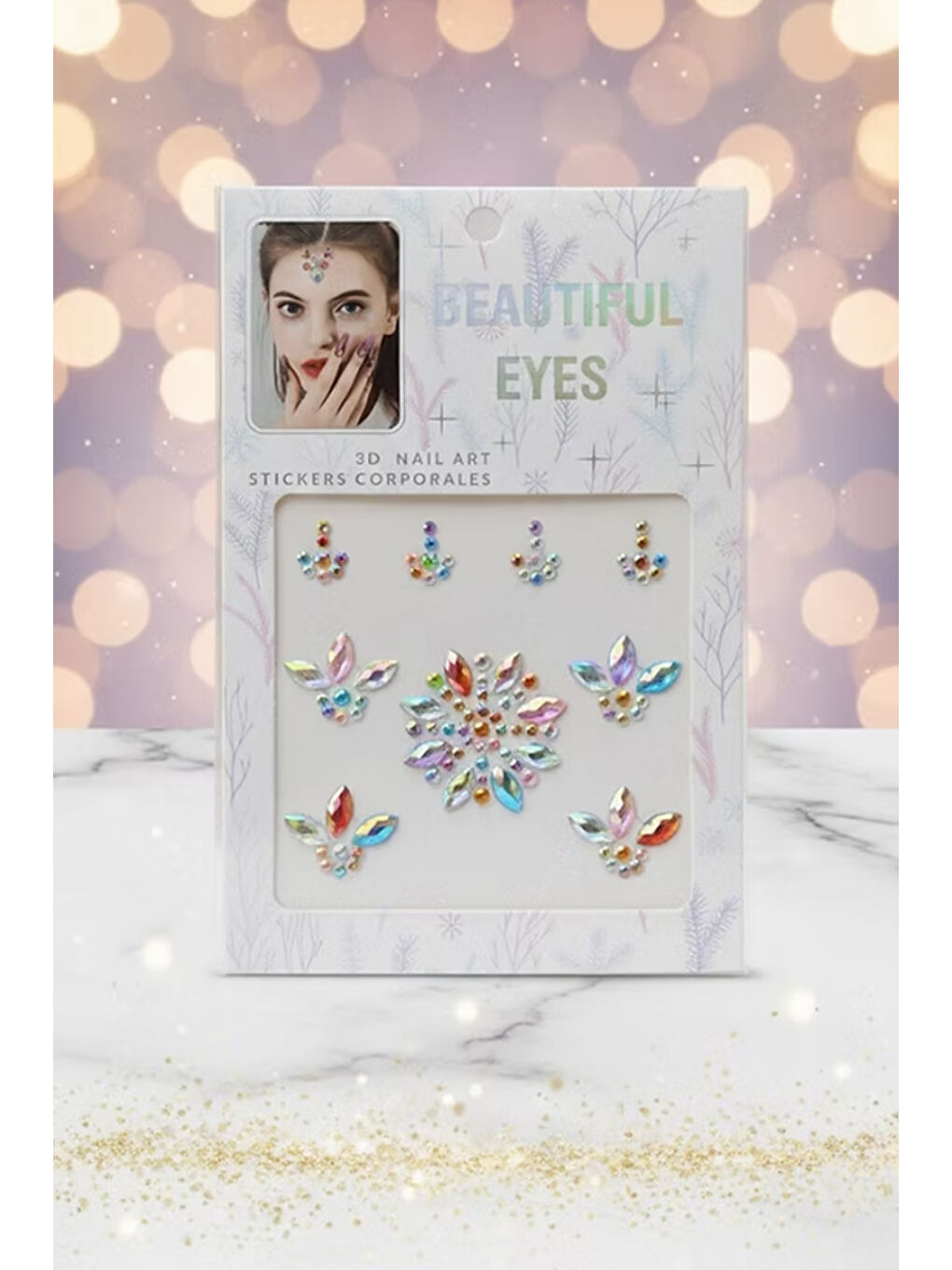 Karışık Çok Renkli  Çiçek Desen Kız Çocuk Yüz Sticker