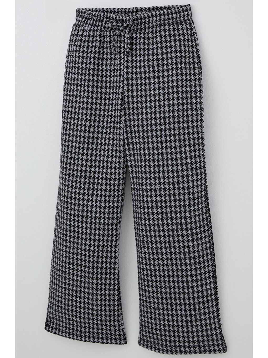 Kız Çocuk Pantolon Kazayağı Desenli Beli Lastikli Siyah (9-14 Yaş)-2