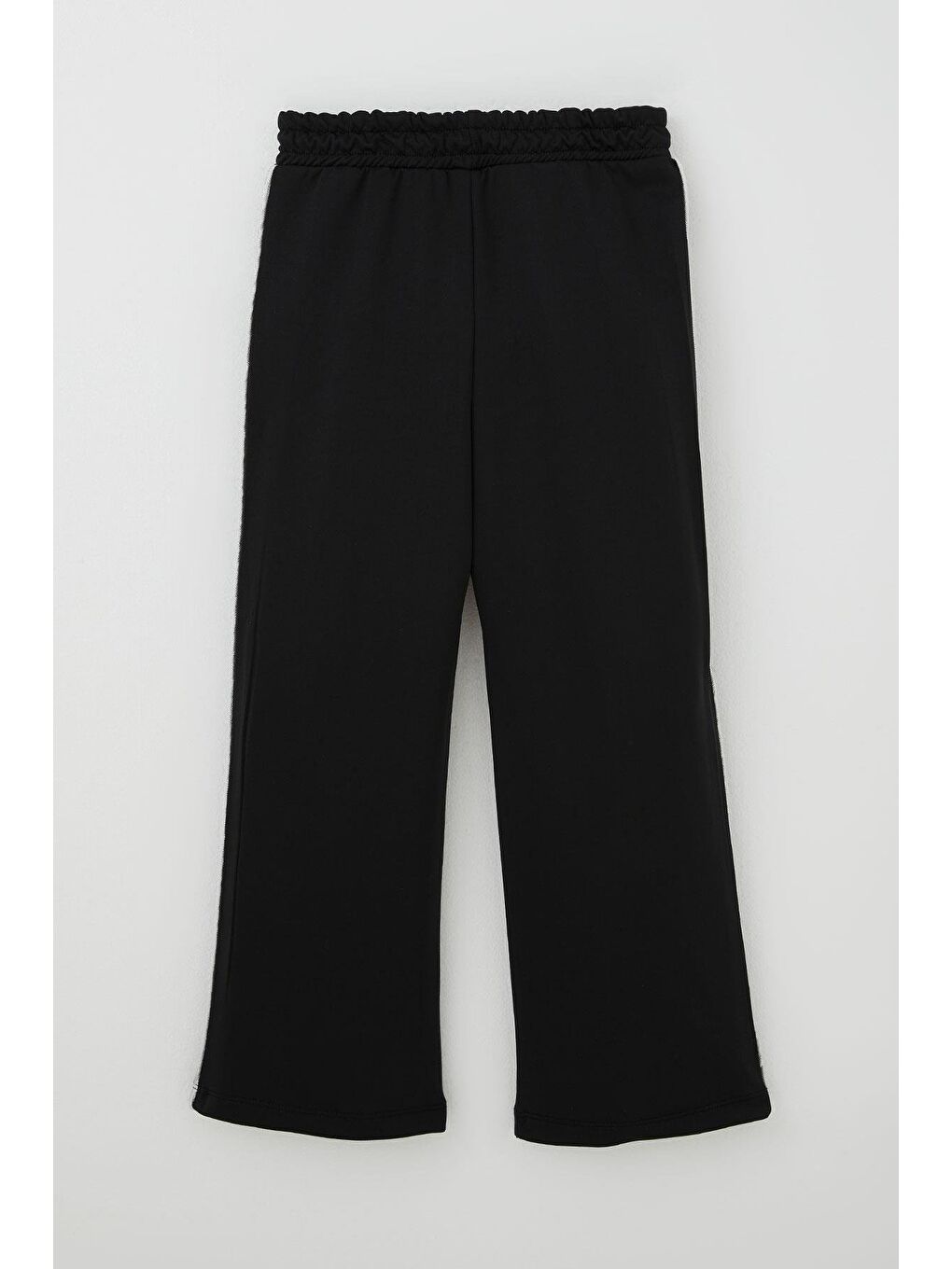 Kız Çocuk Eşofman Altı Fiyonk Bağcık Aksesuarlı Beli Lastikli Şeritli Siyah (8-12 Yaş)-1