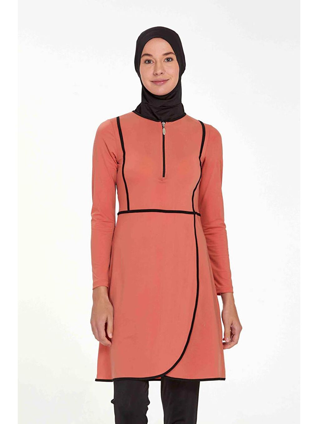 Kahverengi Elastanlı Tam Kapalı Tesettür Mayo Ella 4546 Tarçın-1