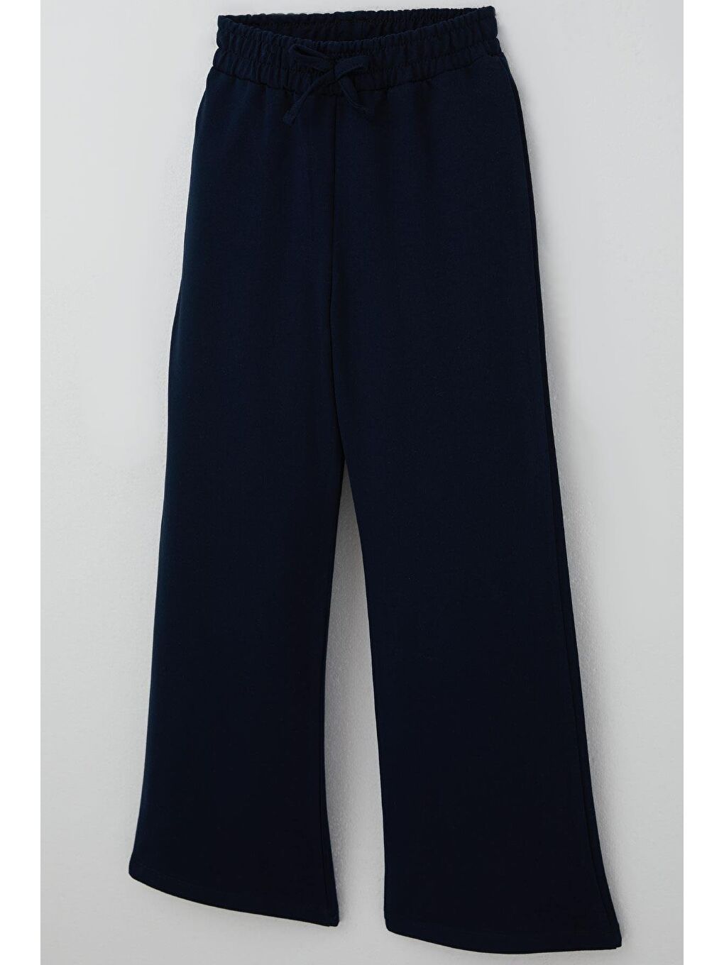 Kız Çocuk Eşofman Altı Fiyonk Aksesuarlı Beli Lastikli Geniş Paça Lacivert (4-8 Yaş)-2