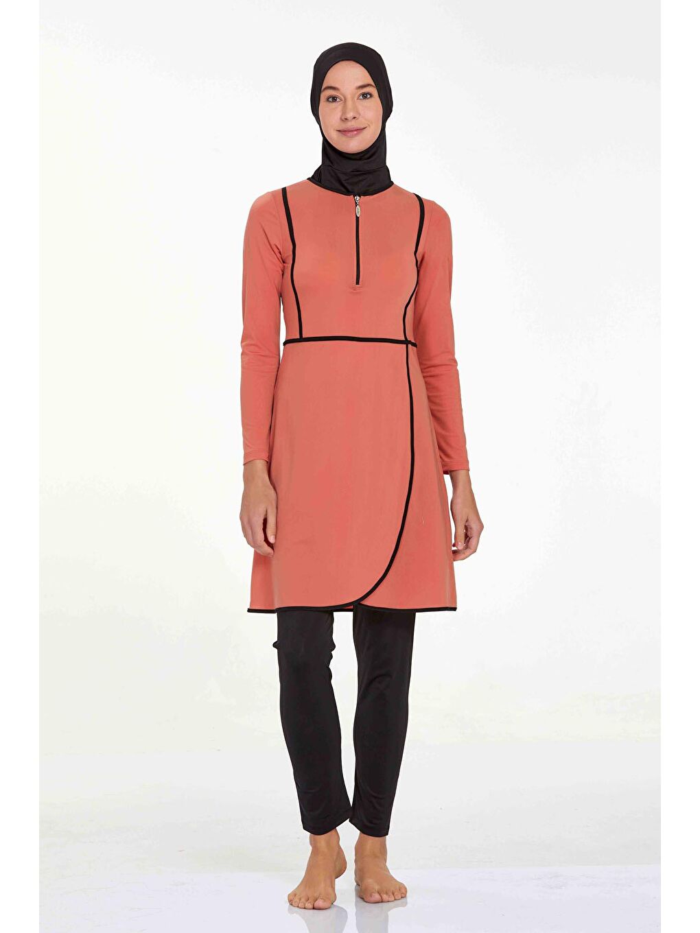 Kahverengi Elastanlı Tam Kapalı Tesettür Mayo Ella 4546 Tarçın-2