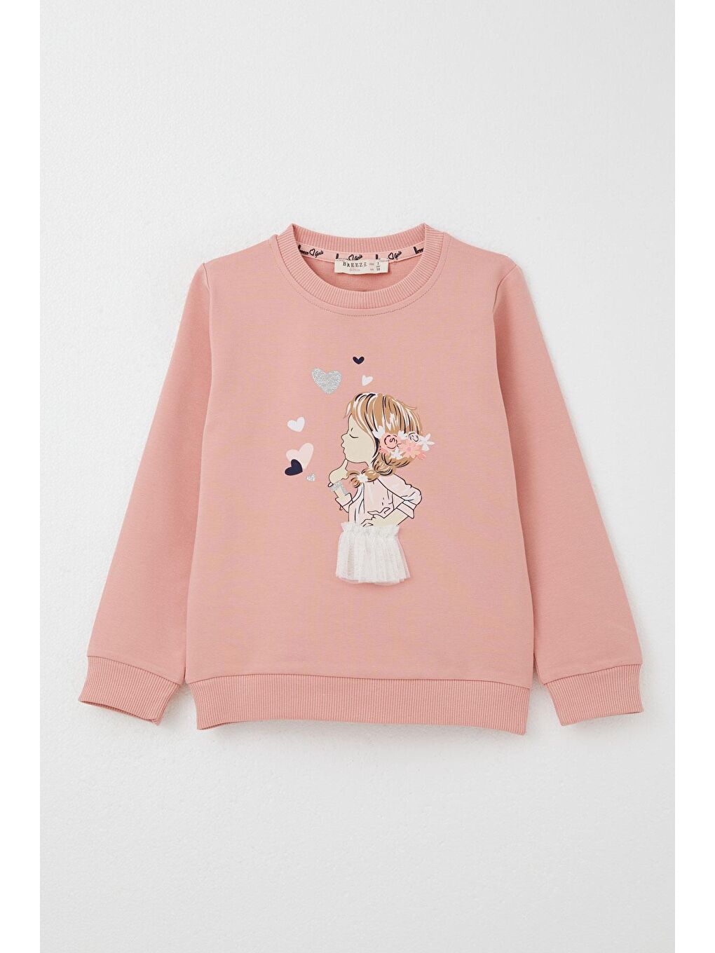 Pembe Kız Çocuk Eşofman Takım Düşünceli Kız Baskılı Gülkurusu (2-3 Yaş)-1