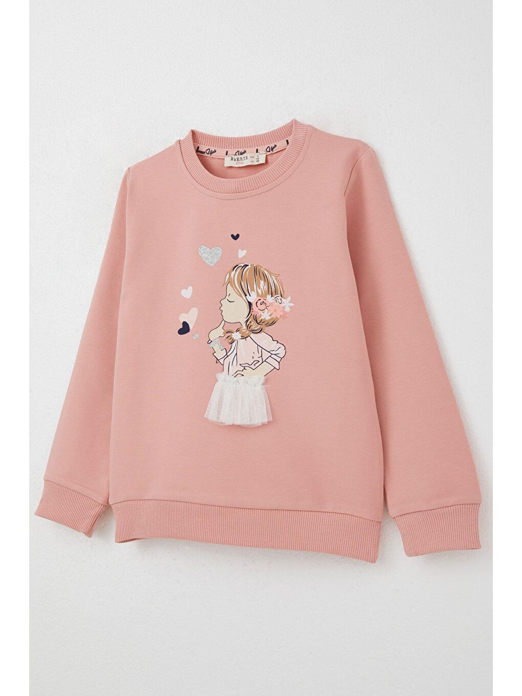 Pembe Kız Çocuk Eşofman Takım Düşünceli Kız Baskılı Gülkurusu (2-3 Yaş)-5