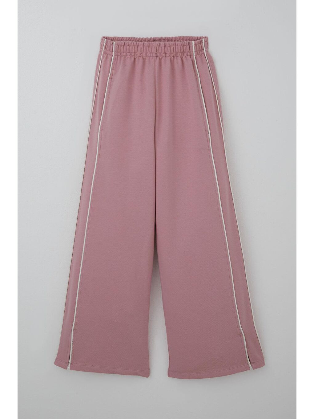 Pembe Kız Çocuk Eşofman Altı Yanları Çift Biyeli Cepli Paçası Yırtmaçlı Gülkurusu (9-14 Yaş)