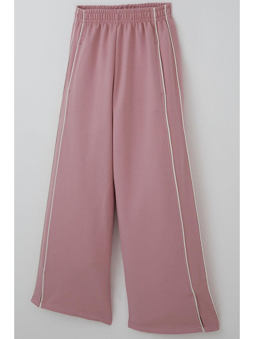 Pembe Kız Çocuk Eşofman Altı Yanları Çift Biyeli Cepli Paçası Yırtmaçlı Gülkurusu (9-14 Yaş)-2