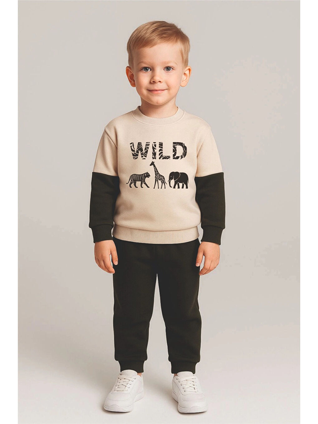 Haki Wild Baskılı Parçalı Erkek Bebek Takım 20104