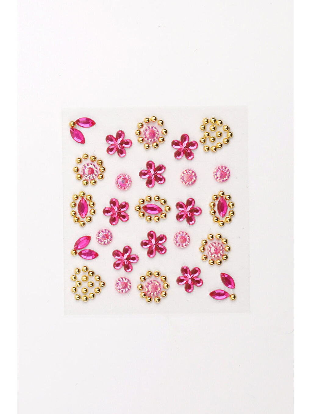 Pembe Çiçek ve Kalp Temalı Yüz ve Tırnak Sticker