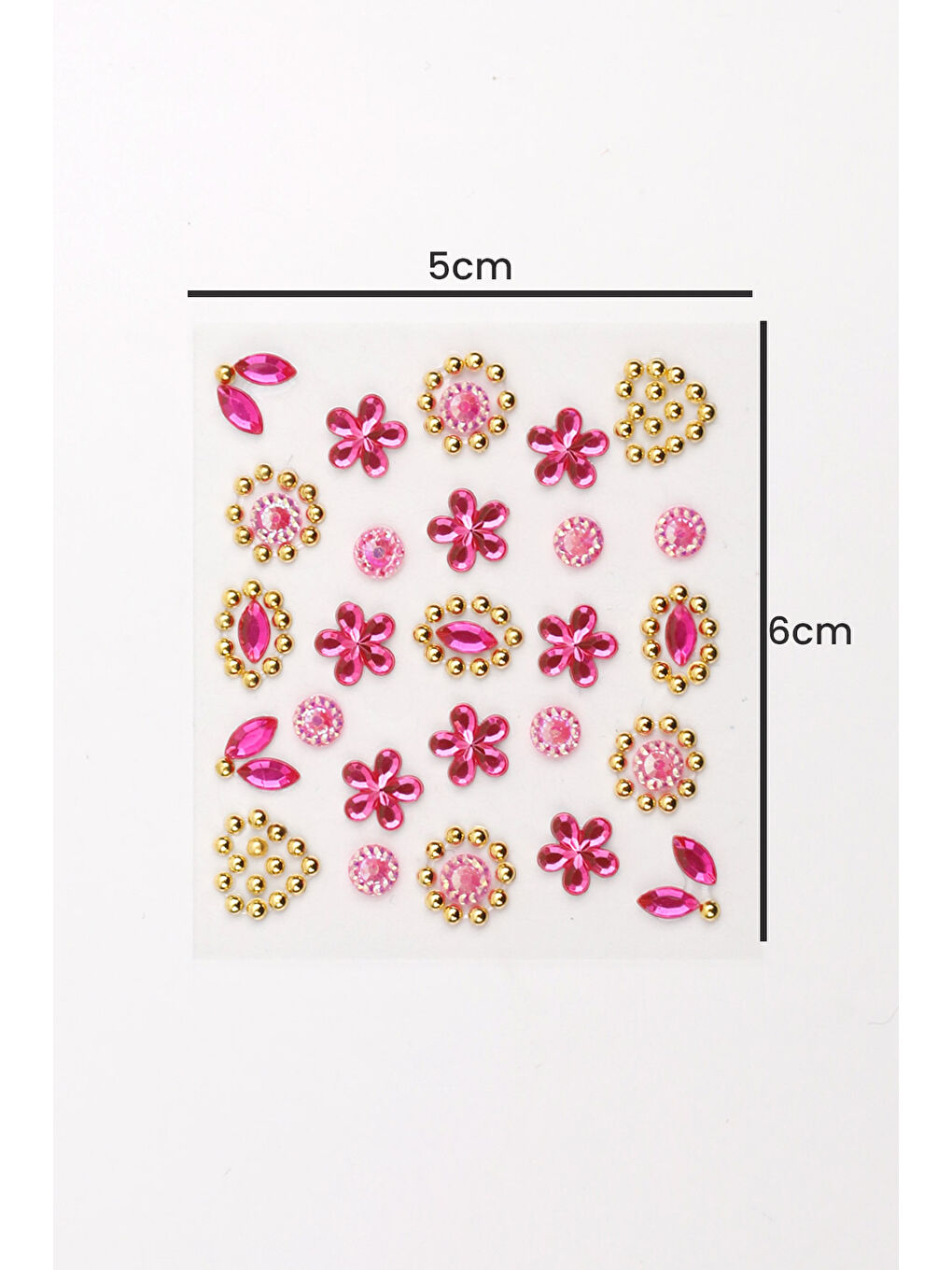 Pembe Çiçek ve Kalp Temalı Yüz ve Tırnak Sticker-2