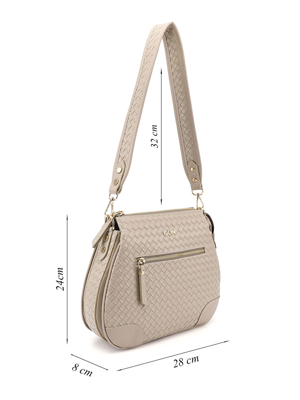 Bej Kadın KOYU BEJ Uzun Askılı Omuz Çantası-1