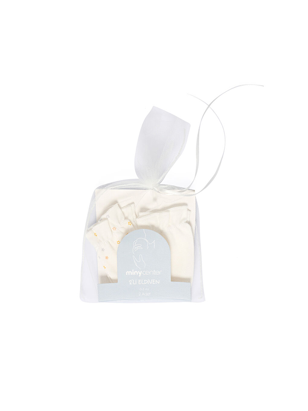 Minycenter Beyaz Unisex Bebek 2'li Eldiven Set
