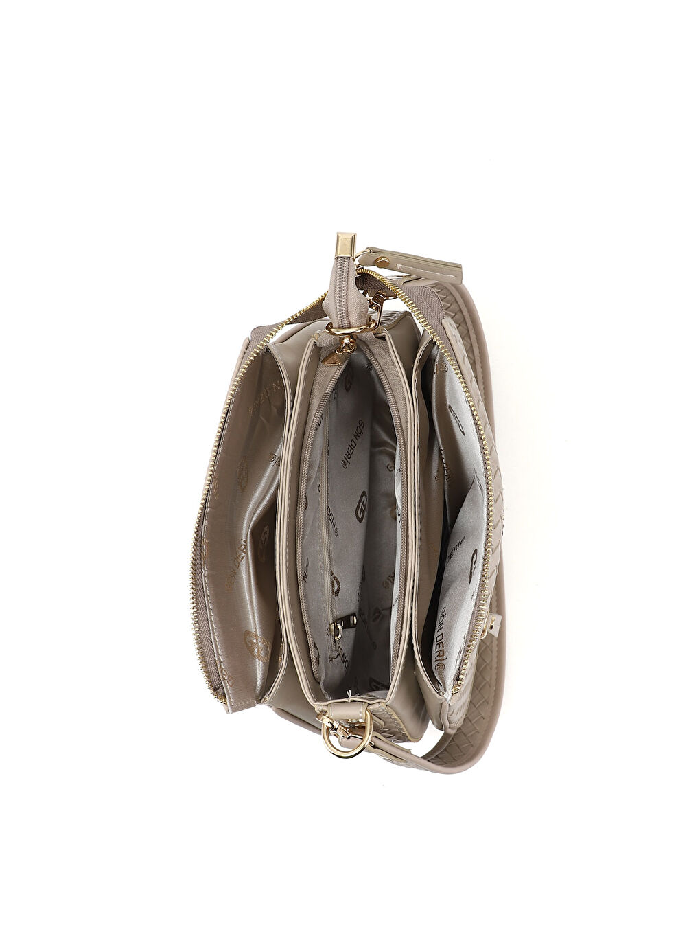 Bej Kadın KOYU BEJ Uzun Askılı Omuz Çantası-4