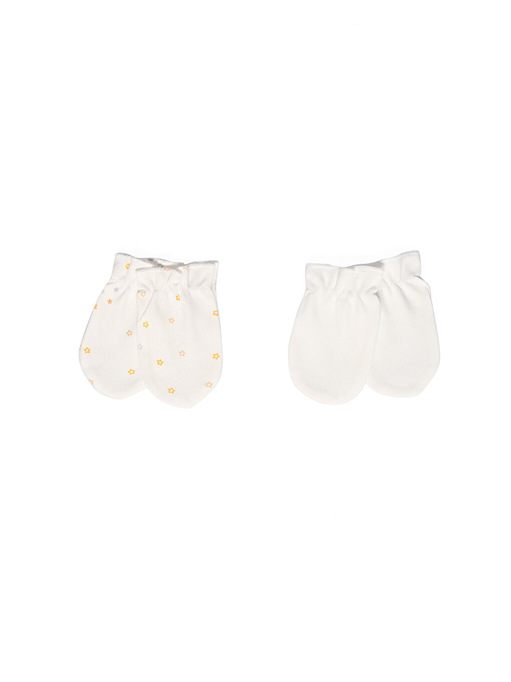 Minycenter Beyaz Unisex Bebek 2'li Eldiven Set - 1