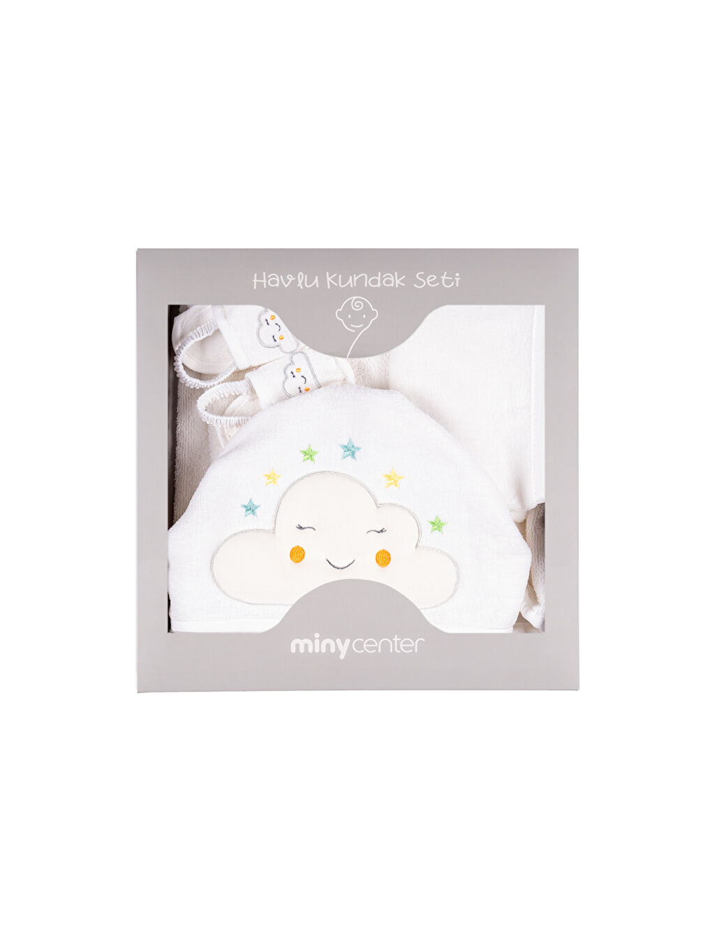 Beyaz Bebek Havlu 3'lü Set