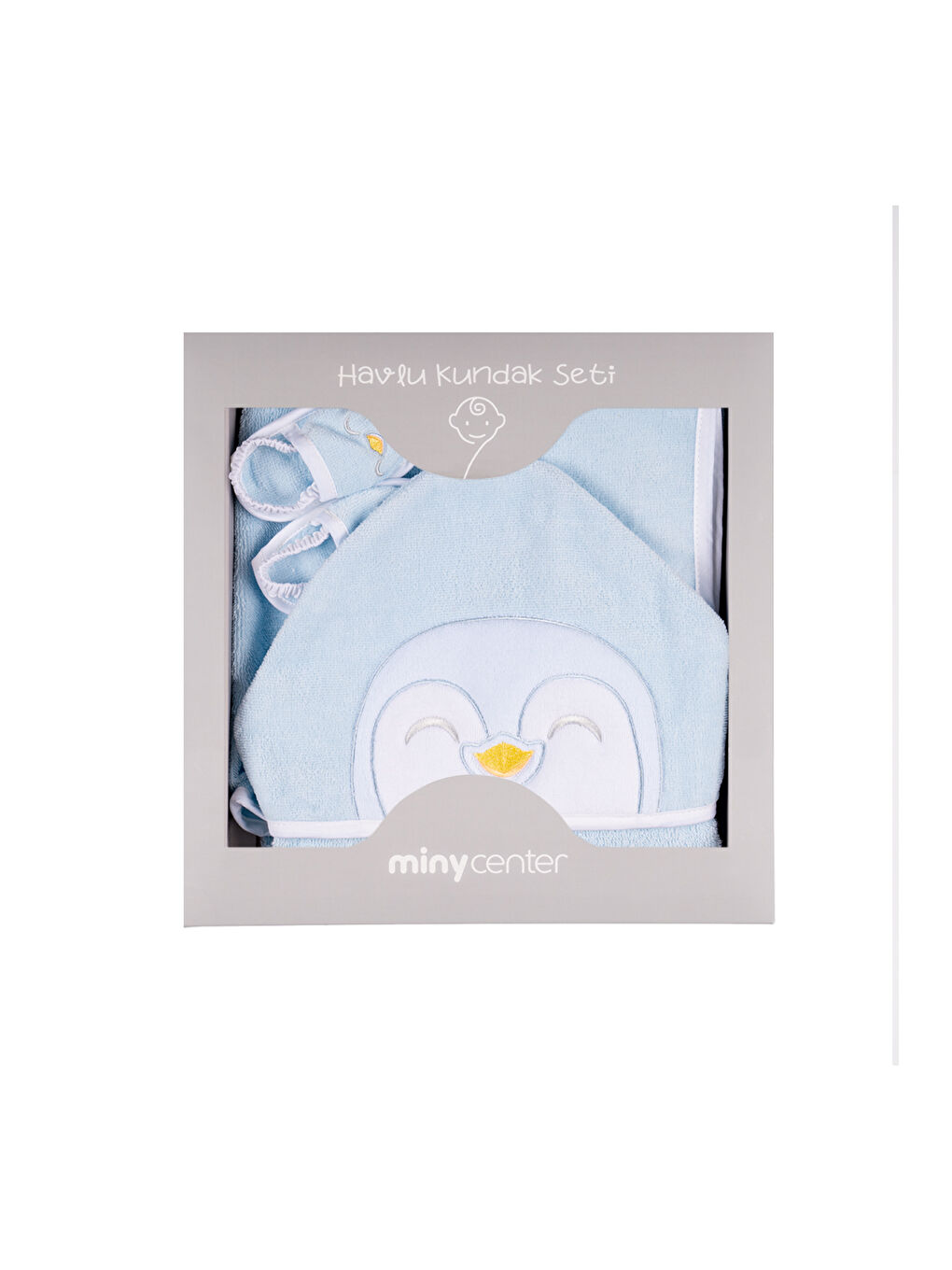 Mavi Erkek Bebek Havlu 3'lü Set