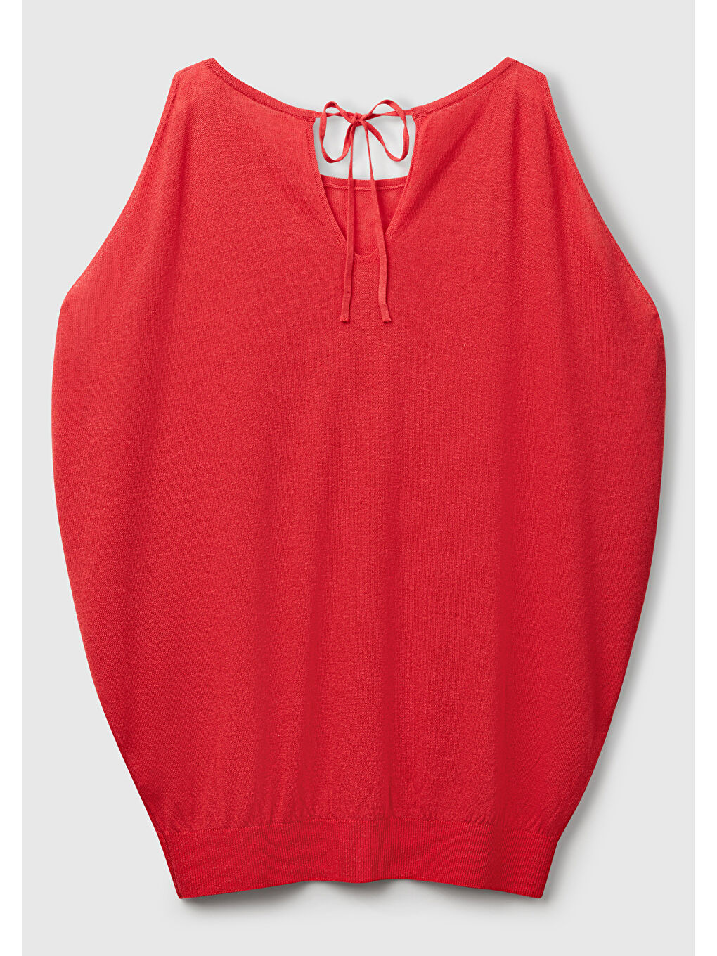 Kadın Mercan Keten Karışımlı Omzu Açık Triko Kazak-3